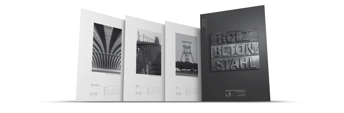 Layout &amp; Produktion für den Jahreskalender der Setzpfandt Architekten aus Weimar