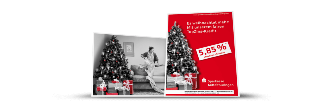 kartinka wirbt mit der Sparkasse Mittelthüringen für eine Kredit-Kampagne
