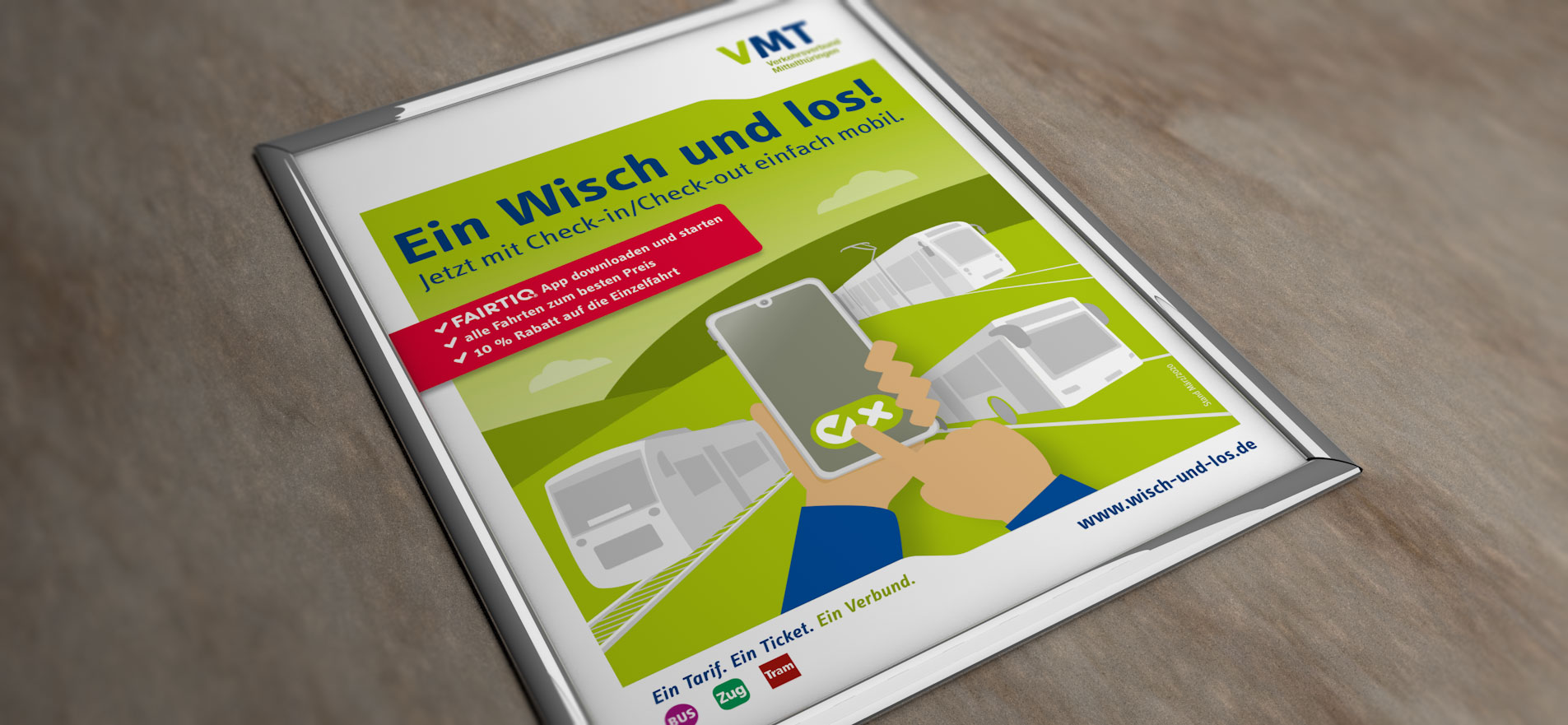 Ein Wisch und los!