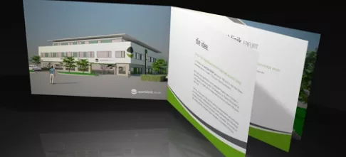 gestalteter DIN lang Klappflyer zur Präsentation der sportklinik.ERFURT gestalteter DIN lang Klappflyer zur Präsentation der sportklinik.ERFURT