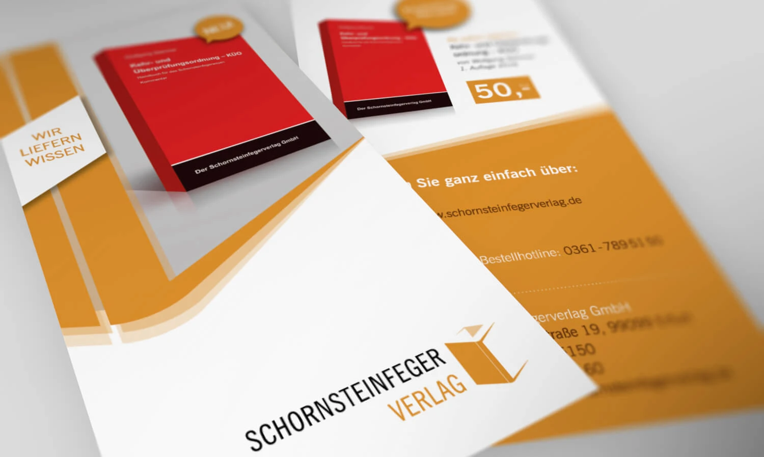 Schornsteinfegerverlag - Flyer im Hochkantformat